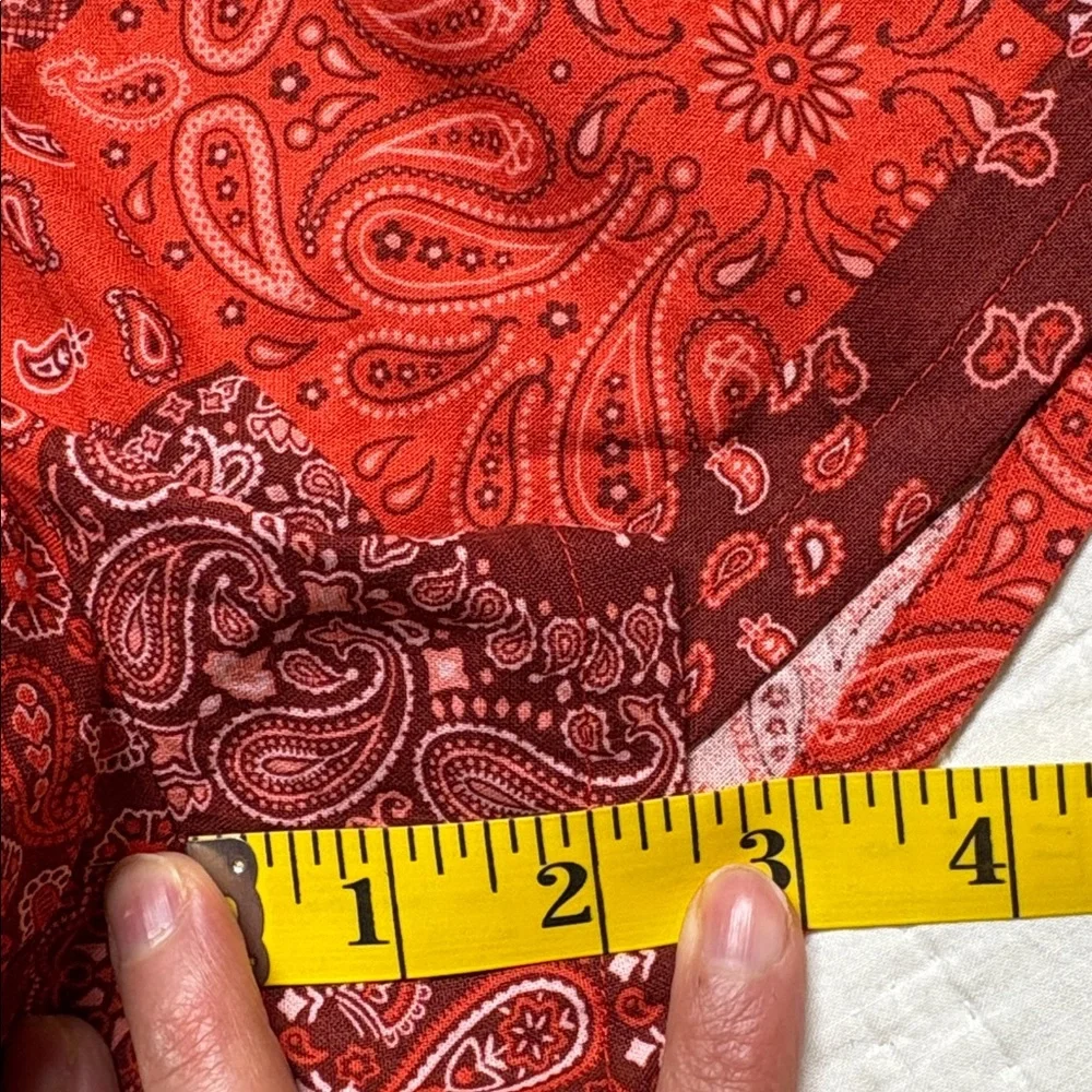 Zoe + Liv Red Paisley Patchwork‎ Lounge Shorts NWT Sm Boho Bandana Pajama Shorts